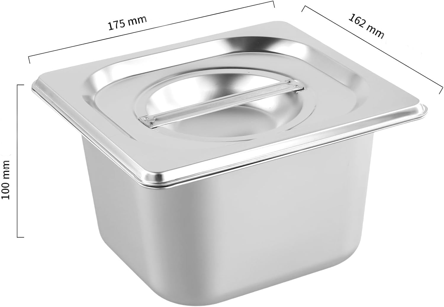 3 contenitore Gastro in acciaio inox coperchio, contenitore per gastronorm e alimenti