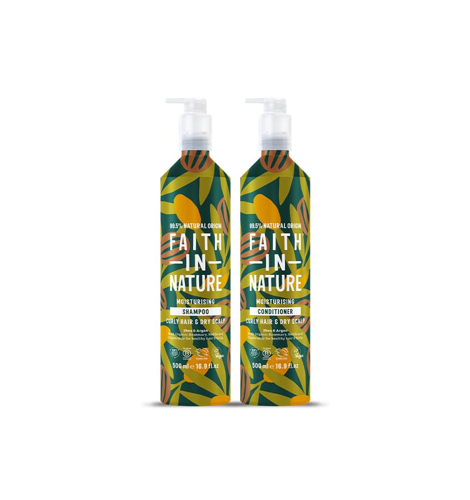 Faith In Nature, Natural Shampoo & Conditioner Set Aluminium Bottles, Vegan & Cruelty Free, No SLS or Parabens, 2 x 500ml