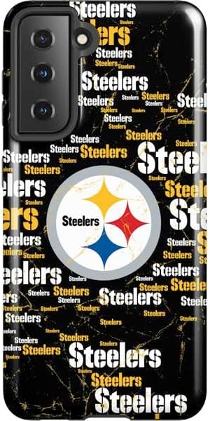 Skinit Pro Phone Case Compatible with Galaxy S21 5G - Officially Licensed NFL Pittsburgh Steelers Black Blast Design