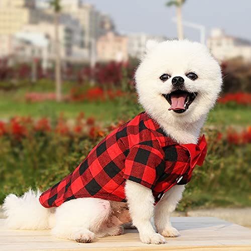 Fall Plaid Dog Shirt, Birthday Dog Outfits Puppy Clothes With Bow Tie For Small Dog Boy Male Pet Clothes Outfits 3 Pack (X-Small) #TOP6