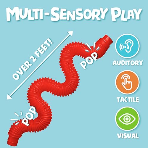 BUNMO Pop Tubes Sensory Toy - 4 Pack