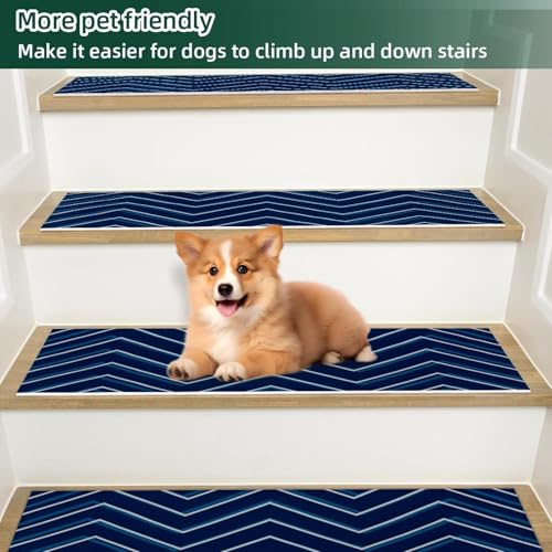 Tapis d'escalier antidérapants intérieur bois lavables machine - 6