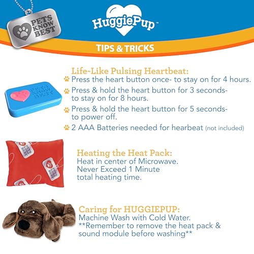 Pets Know Best presents HuggiePup - Cuddly Puppy Behavioral Aid Toy, Great for Crate Training- Pulsing Heartbeat, Heating Pack- Chocolate Dog by Pets Know Best - Image 6