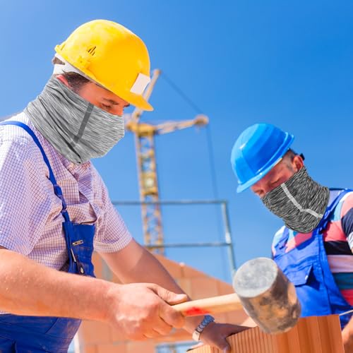 Image of SATINIOR 4 Pcs Neck Gaiter Face Mask for Men Reflective Face Cover Scarf Summer UV Sun Protection Balaclava Bandana for Work