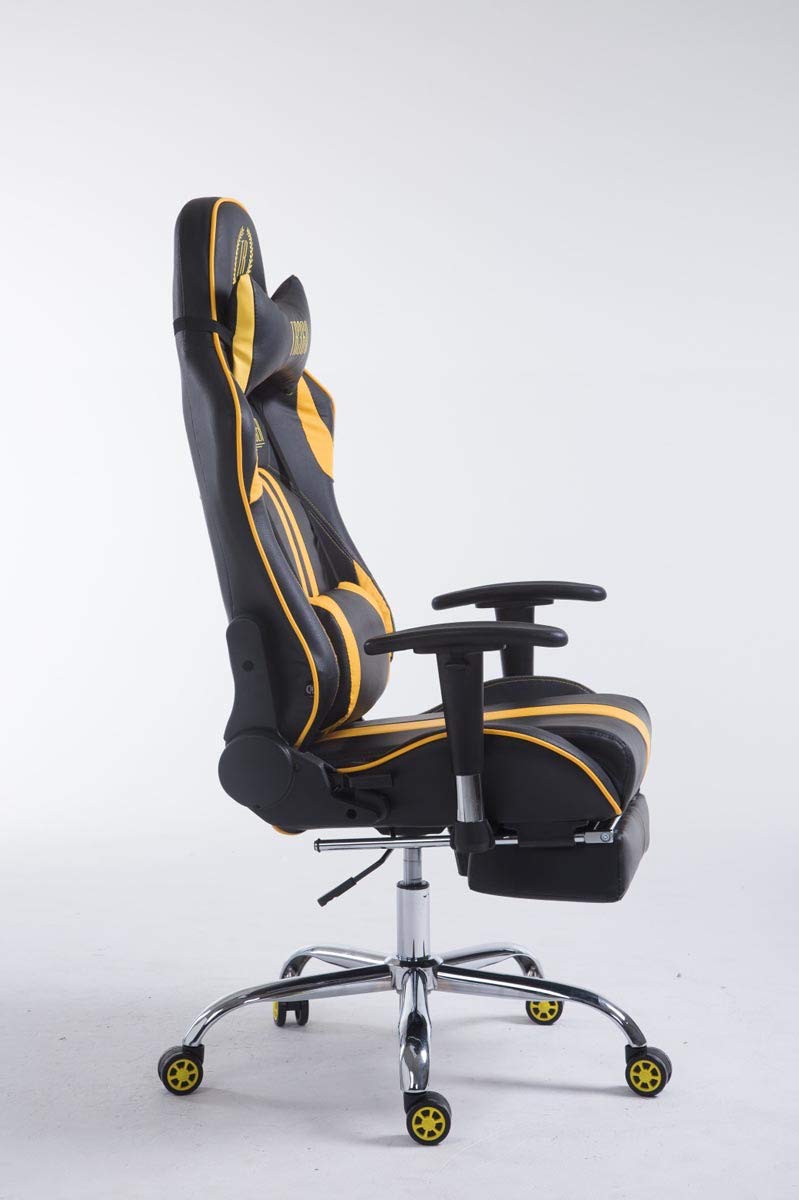 CLP Sedia Gaming Limit XL | Sedia Racing Similpelle I Portata Max 150Kg, Colore:Nero/Giallo, Poggiapiedi:con poggiapiedi