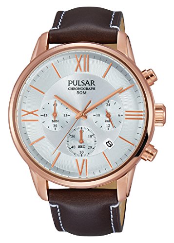 Preisvergleich Produktbild Pulsar Herren Chronograph Quarz Uhr mit Edelstahl beschichtet Armband PT3810X1