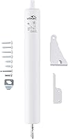 Wright Products V150 Heavy-Duty Pneumatic Storm Door Closer - Adjustable Speed, Quiet Close, Hold-Open Washer, White (12-1/4")