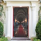 puerta medieval vector El paquete incluye: recibirás un marco de puerta de poliéster con un tema de pasillo de arco de piedra medieval, mide aproximadamente 185 x 90 cm, perfecto para tus necesidades diarias de decoración de pasillo