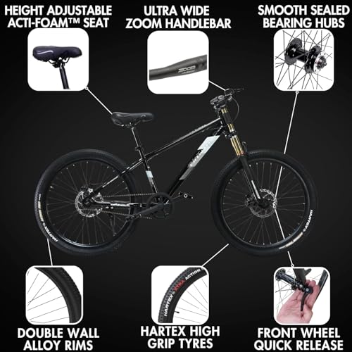 Image of FitTrip Super Dominator Non Gear | 27.5 Inch Stunt MTB | Imported Double Crown Suspension | 160MM Jak Dual Disk Brakes | Best Single Speed Stunt Cycle (Dark Edition)
