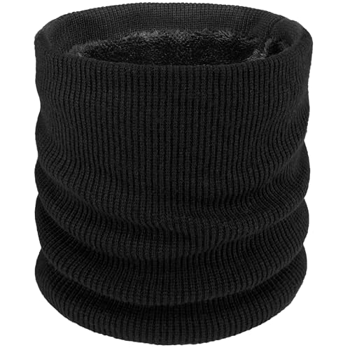 ehsbuy Winter Neck Warmer Fleece Snoods for Men Women Thermal Thick Knit Neck Gaiters Ski Mask Scarf Gifts for Cycling Outdoor