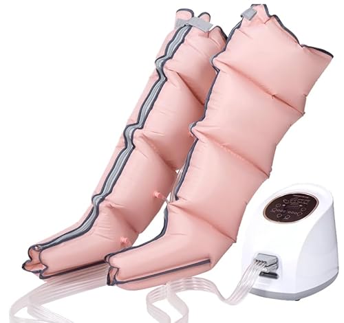 Bein Kompressionsgerät zur Lymphdrainage plus GRATIS Erweiterung, Ödemreduktion, mit pneumatischer Bein Massage, Kompression,Blutzirkulationsförderung inklusive Erweiterung (Rosa, M)