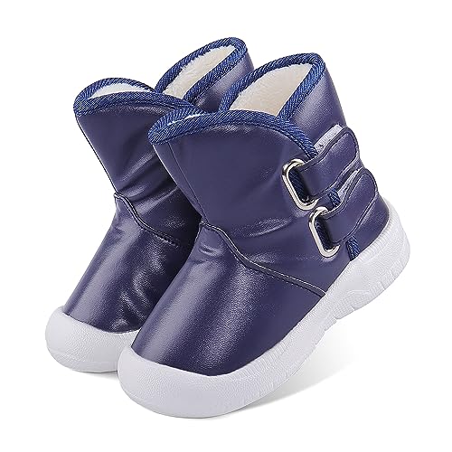 LACOFIA Bottes de Neige d'hiver imperméables en Caoutchouc Antidérapant pour Bébé Garçons Bleu Marine 25/26 – vue 6