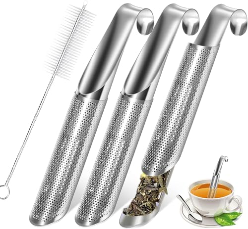 Catálogo de Infusor favoritos de las personas. 40 U Chef Set de 3 Infusor de Té de Acero Inoxidable con Gancho y Cepillo, Colador de Té Reutilizable e Individual, Infusor de Té para Hojas Sueltas, Tisanas, Infusor Tipo...