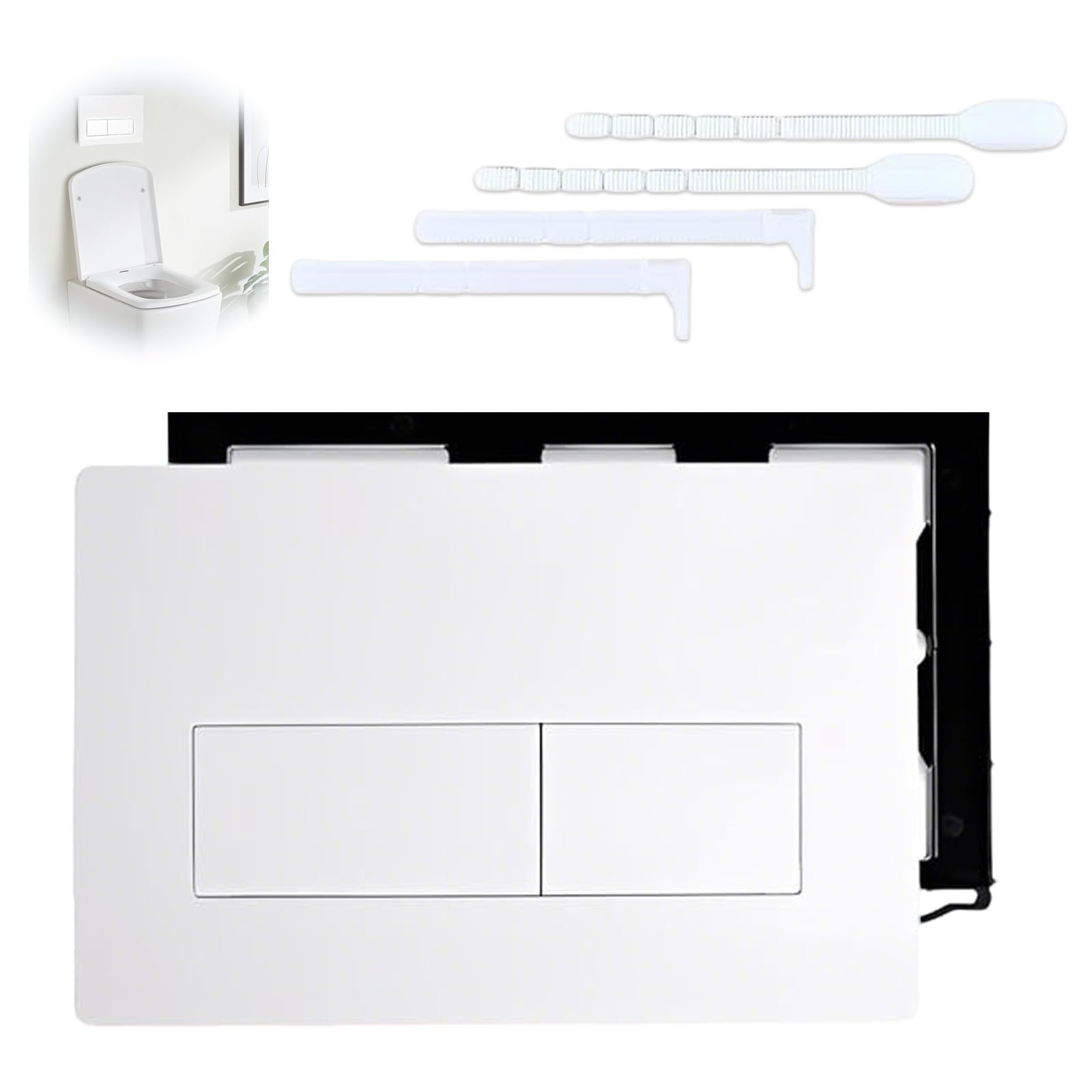 Placca Di Comando WC, Compatibile Con Geberit Sigma 01, 20, 30, 50, UP320 e 300, Pannello Frontale Per Cassetta WC Incasso, Doppio Scarico Con 2 Quantità Di Lavaggio,Bianco