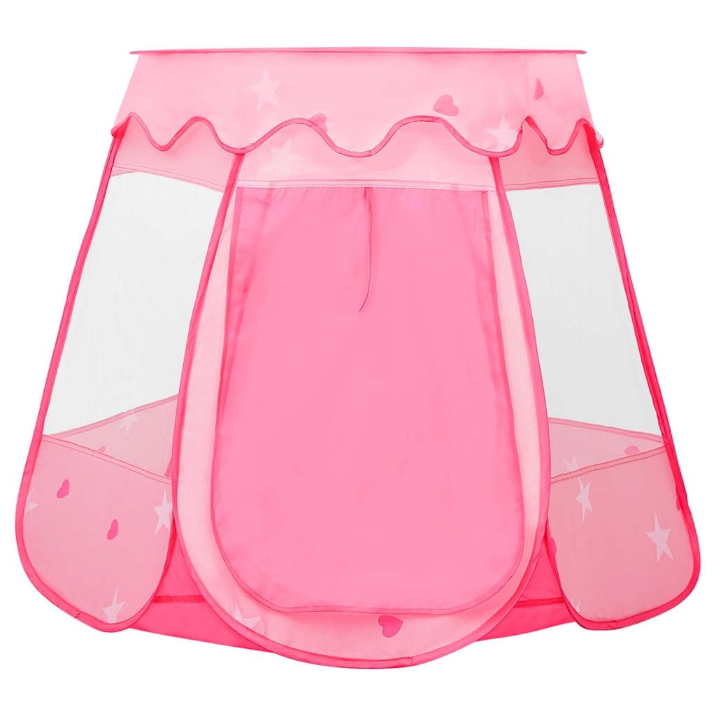 Kinder Spielzelt mit 250 Bällen, Rosa, 102 x 102 x 82 cm, Polyester und Stahlrahmen, Spielzelt, Kinderzelt, Krabbeltunnel, Popuptunnel, Indoor Outdoor, Tragetasche