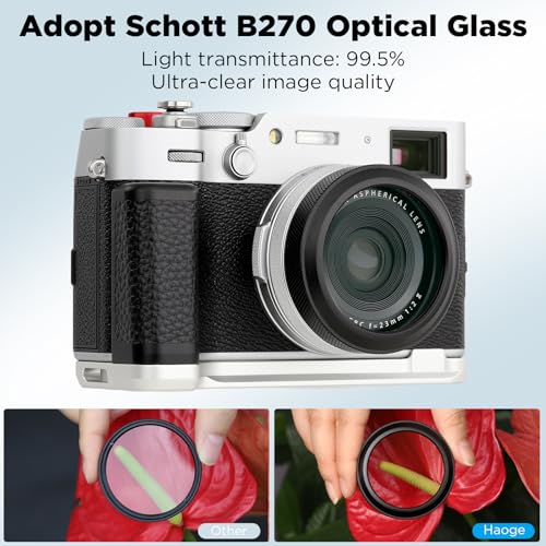 Image of Haoge MC UV Camera Lens Protection Filter for Fujifilm X100VI Fuji X100V Camera with Integrated Adapter Ring Black LUV-XVIB