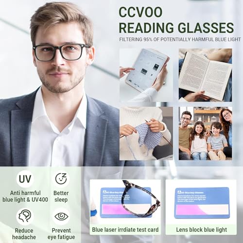 Image of CCVOO Reading Glasses for Women /Men, Eyeglasses, Blue Light Readers for Women /Men, Computer Eye Glasses, Cheaters