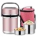 Thermos Per Alimenti, Acciaio Inox Contenitore, Barattolo Porta Pranzo, Vuoto A Tenuta Stagna, A Tre Strati, Pentola Per Adulto Per Studenti Ad Alta Capacità, 12 Ore Caldo/Freddo (rosa,1.5L)