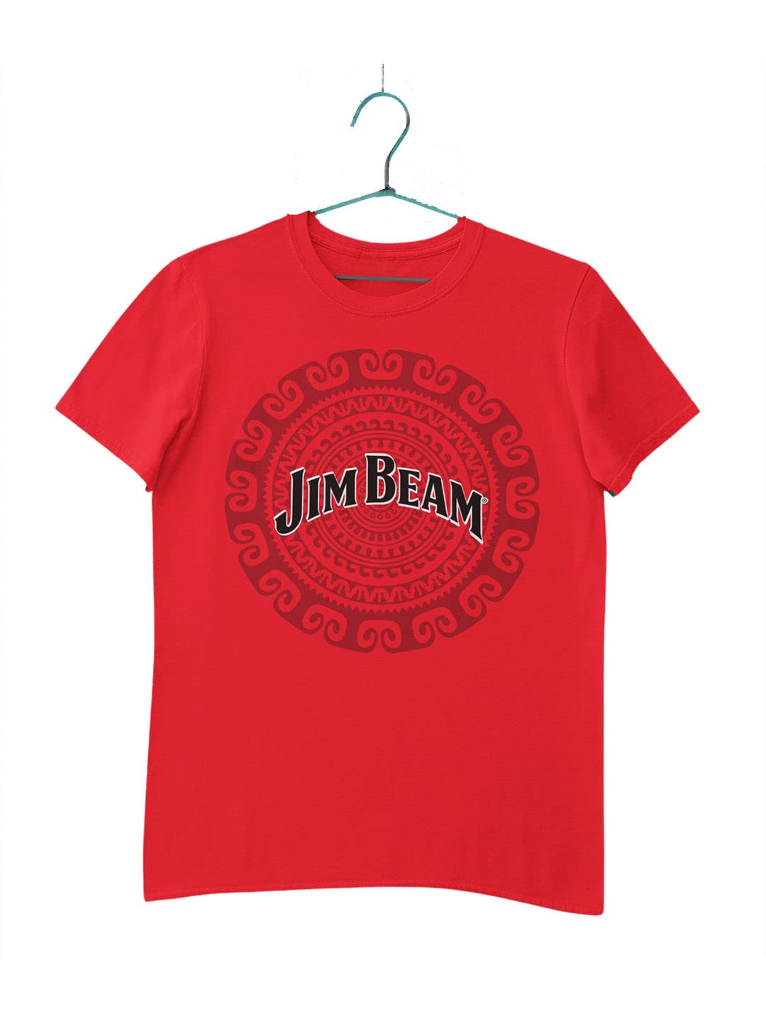 Macmerise Men's Printed Round-Neck Half Sleeve Cotton T-Shirt | Designer T-Shirt for Mens and Boys | Jim Beam T-Shirt