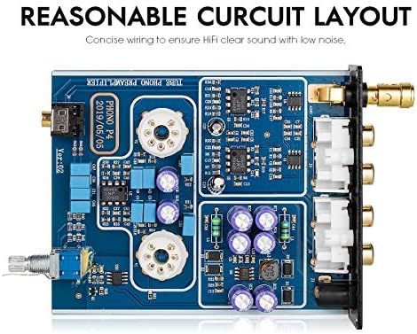 Douk Audio T3 PRO Tube Phono Preamp for Turntable, MM Phonograph Preamplifier, Mini Valve Stereo Preamplifier for Record Player