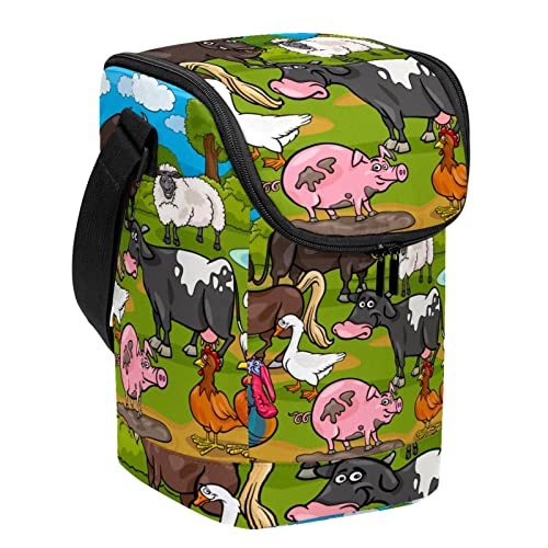 Lonchera ligera y reutilizable con estampado original de animales de granja 2