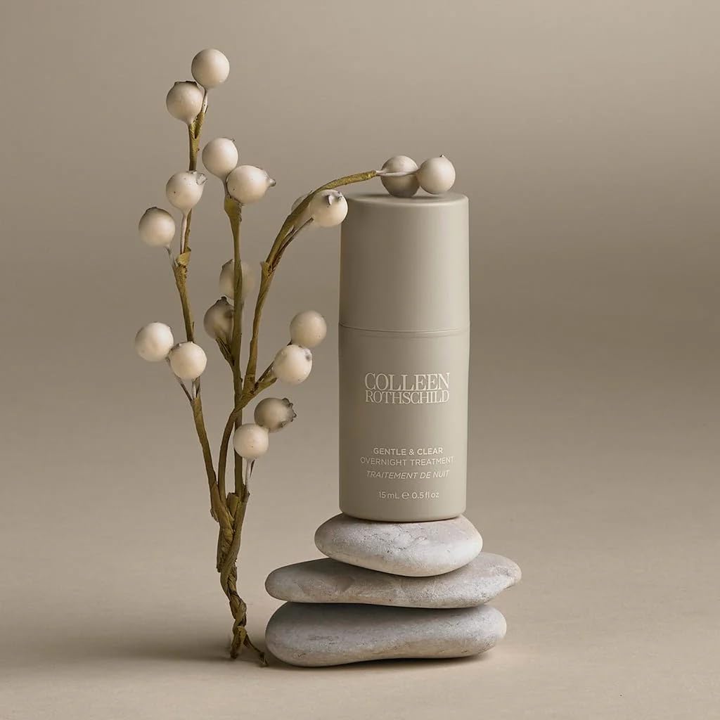 COLLEEN ROTHSCHILD Gentle & Clear Overnight Treatment | For Blemish-Prone, Sensitive & Reactive Skin | Treats & Prevents Breakouts | With Salicylic Acid & Niacinamide | Fragrance-Free (0.5 fl oz)