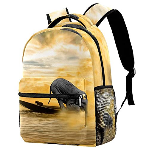 Sac à dos de voyage éléphant avec porte-bouteille pour enfant