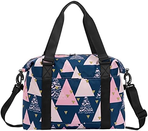 HUA ANGEL Weekend Bag-Unisex Travel Duffel Bag Overnight Carry On Bag Medium Size Gym Sports Fitness Tote Bag with Strap