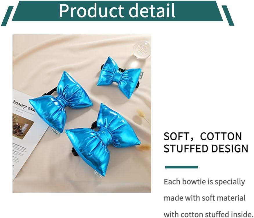 Dog Detachable Bowtie Collar; Adjustable Bow Collar for Cats and Puppies; Medium and Large for Dogs(Small, Blue Bowtie Collar)