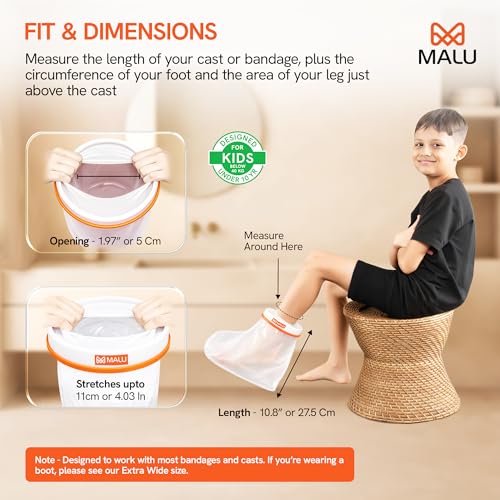 Image of 100% Waterproof Foot Cast Cover for Shower & Bath | Resuable Kids Cast Protector | Cast Covers for Shower Foot | Waterproof Shield for Showering After Surgery
