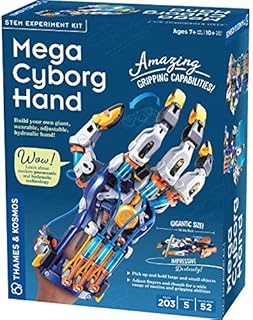 Thames & Kosmos Mega Cyborg Hand STEM Experiment Kit | Build Your Own GIANT Hydraulic Hand | Amazing Gripping Capabilities | Adjustable for Different Hand Sizes | Learn Hydraulic & Pneumatic Systems