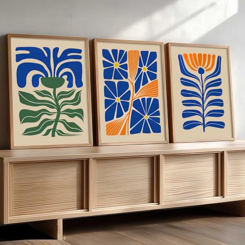 Image of kotart Boho Art Home Decoration Paintings With Frame For Living Room Bed Room Hotel Wall Decor Digital Reprint Set of 3 (13X17 inch)