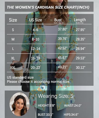 Image of YSYOKOW Lightweight Cardigans for Women 3 /4 Sleeve Long Open Front | Cardigan sweaters for women lightweight, summer cardigans for women lightweight, long cardigans for women trendy, dressy