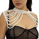 [Bnojjellol] エレガントなフェイクパールページェントのための女性のための肩のネックレス