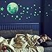 HORIECHALY Glow in The Dark Stars Wall Stickers, 221 Adhesive Bright and Realistic Stars and Full Moon for Starry Sky, Shining Decoration for Girls and Boys, Beautiful Wall Decals