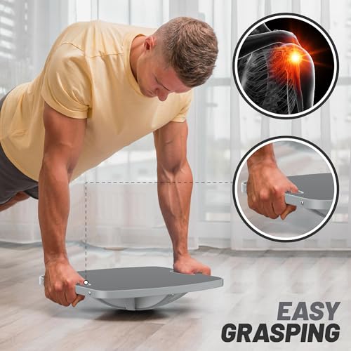 Image of Professional Wooden 360 Rotating Balance Board, Anti-Slip wobble board, 500 lbs Capacity. Perfect for under-desk standing, physical therapy, rehab, core & stability training, and fun for all ages.