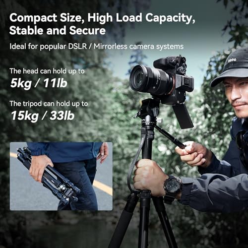 Image of SmallRig CT195 73 inch Video Tripod, Camera Tripod Max Load 15kg /33lbs