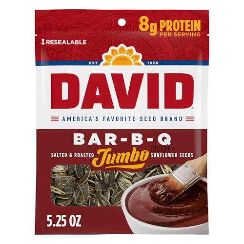 DAVID Jumbo Sunflower Seeds, Bar-B-Q Flavor, 5.25 oz.