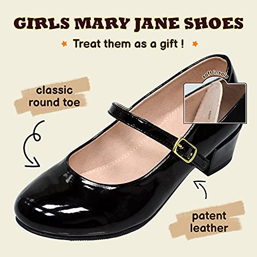 Girls Dress Shoes-Mary Jane Shoes for Girls, Princess Wedding Party Flower Girl School Shoes Low Heel Flats for Little/Big Kids3
