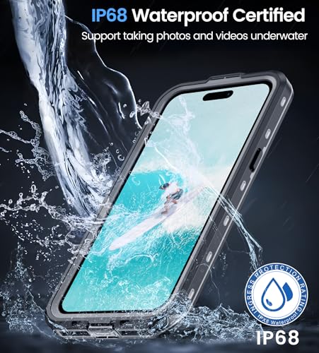 Coque iPhone 15 Pro Max intégrale 360 étanche IP68 noir - 2