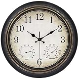 45Min 14 Inches Retro Wall Clock, Silent Non Ticking Battery Operated Movement, Home/Wall Decor, Eas