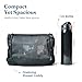 The Fine Living Portable Latex Mesh Shower Caddy Tote Bag, Gym Shower Caddy Hanging Organizer with Metal Hook, Dorm Room Essentials, Travel Toiletries, Camping RV Essentials, Black 12”x3”x8”