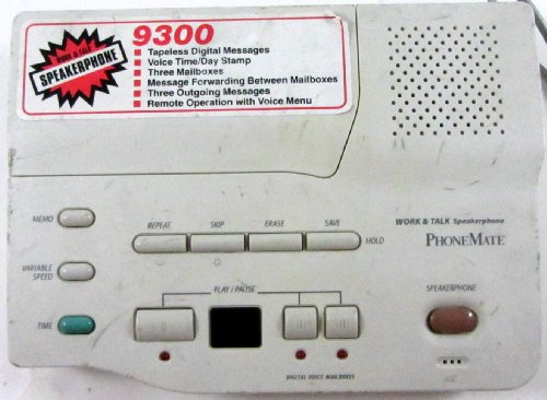 PhoneMate Telephone Digital Answering Machine System 3 Mailboxes Model 9300