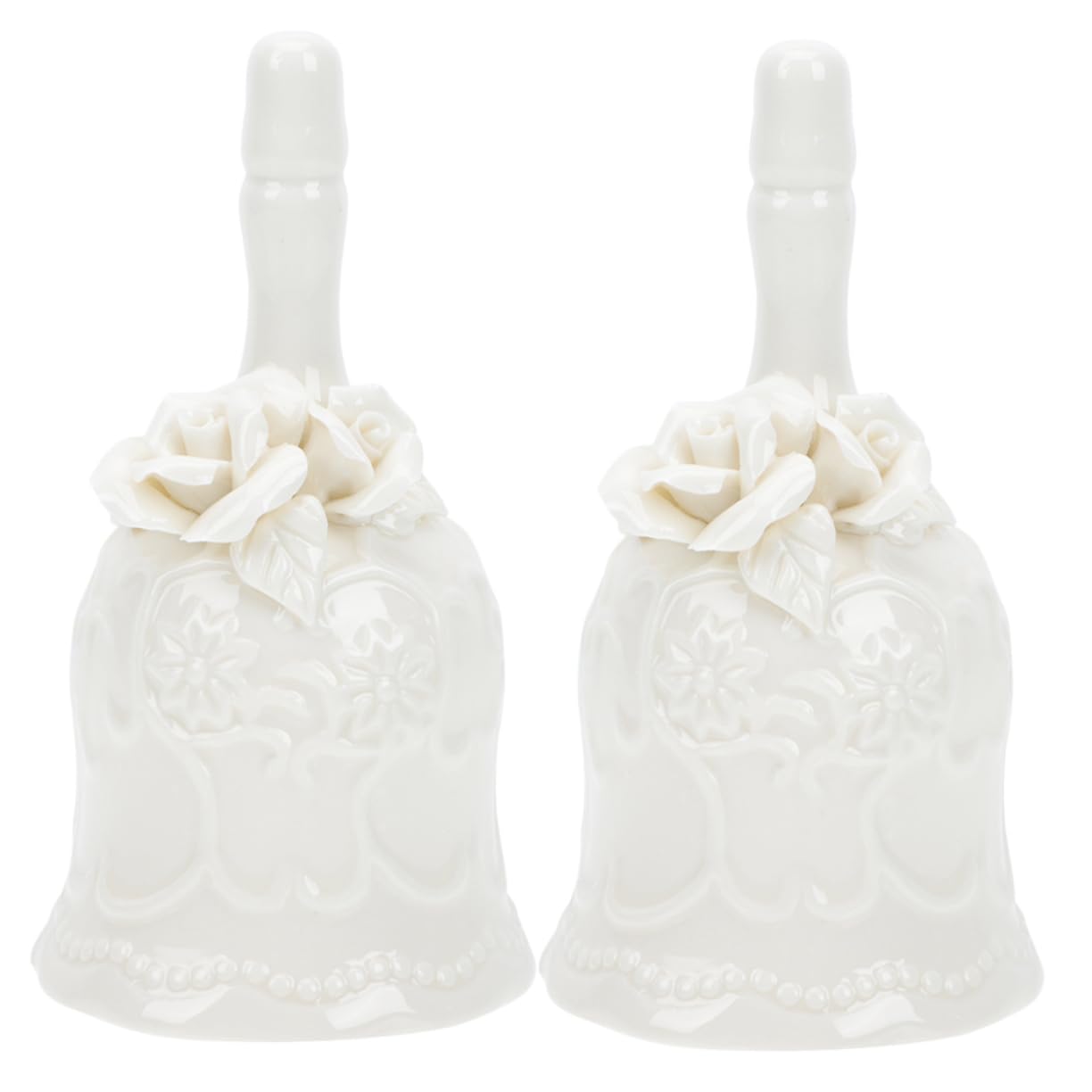 Cloche Céramique Blanche Son Clair Déco Mariage Vintage Réception x2