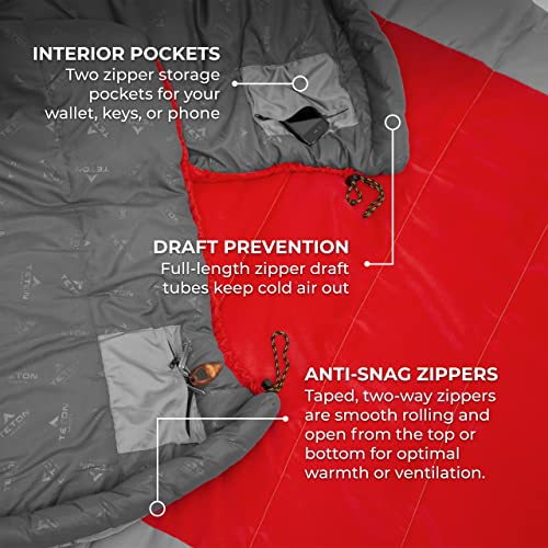 Image of Teton 20F and 5F Degree Sleeping Bag; Lightweight, Warm Weather Mummy Sleeping Bags for Adults and Kids, Camping, Backpacking, Hiking