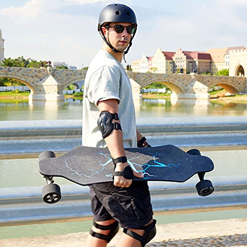 Wookrays 38" Electric Skateboard With Remote, 900W Dual Motor Electric Longboard, Top Speed 25 Mph, 21.7 Miles Range, 8 Layers Maple, 3 Speed Adjustment E-Skateboard For Adult Teens #TOP5