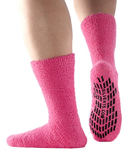 Men’s And Women’s Gripper Non-Skid Hospital Slipper Socks For Seniors - Pink Xl #TOP9