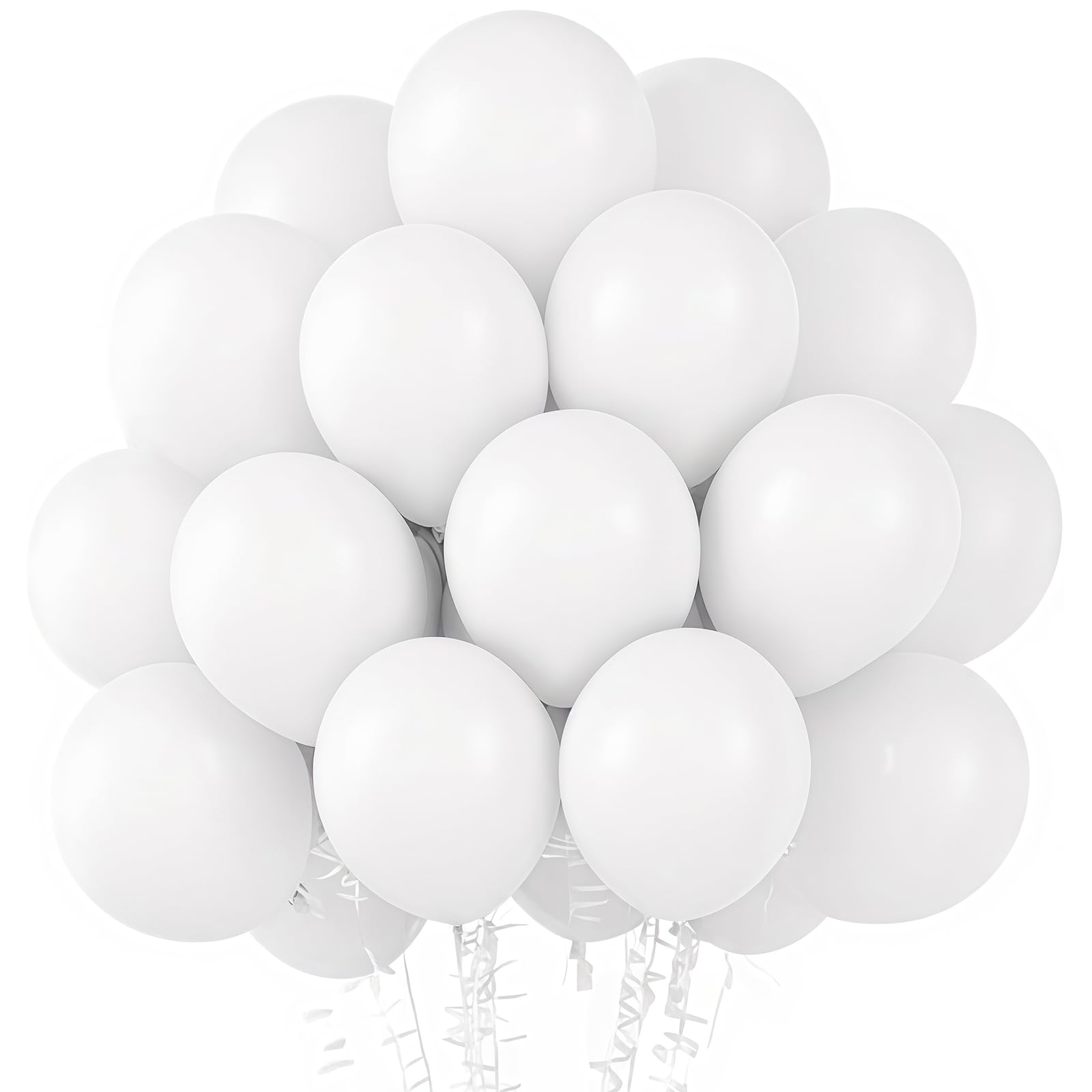 Luftballons Weiß,100 Stück Weiße Luftballons,12 Zoll Latex Luftballons Geburtstag,Ballons Weiß,Luftballon Partydeko Geburtstags Hochzeits Festival Jahrestag Deko