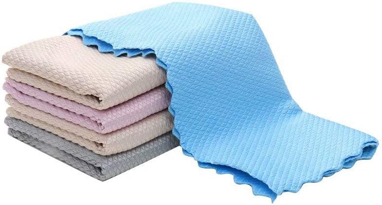 Tendaisy Fish Scale Microfiber Polishing Cleaning Cloth 5 Pcs Wavy edge