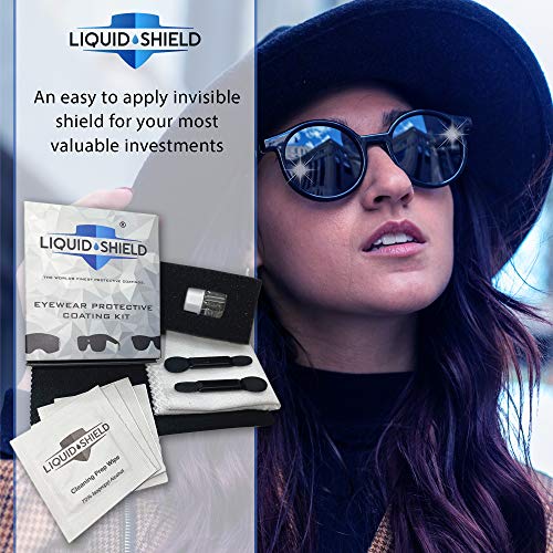 Liquid Shield Eyewear Protective Coating Kit – Eye Glasses Lens Cleaner - Includes Microfiber Suede Cleaning Cloth, Silk Cloth – Prevents Scratches on Sunglasses, Delicate Surfaces